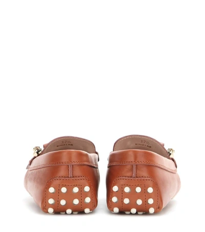 Shop Tod's Gommini Frangia Macro Spilla Leather Loafers