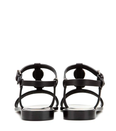 Saint Laurent Nu Pieds Concho Flat Sandal In Black Leather | ModeSens