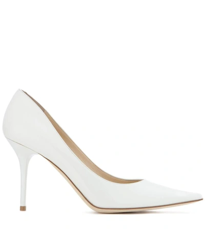 Shop Jimmy Choo Agnes Patent Leather Pumps In Off White