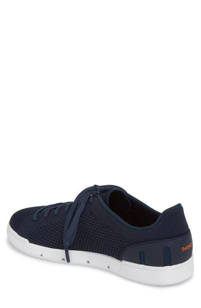 Shop Swims Breeze Tennis Washable Knit Sneaker In Navy/ White Fabric