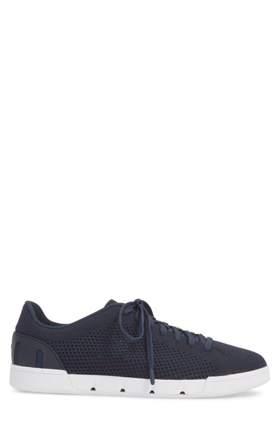 Shop Swims Breeze Tennis Washable Knit Sneaker In Navy/ White Fabric