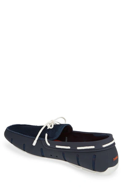 Shop Swims Lace Loafer In Dark Navy/ White