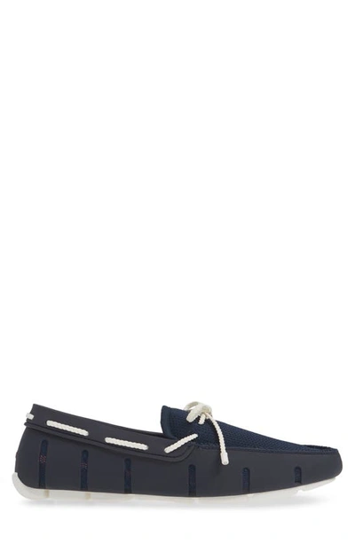 Shop Swims Lace Loafer In Dark Navy/ White