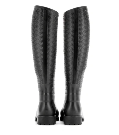 Shop Bottega Veneta Intrecciato-effect Rubber Wellington Boots In Eero