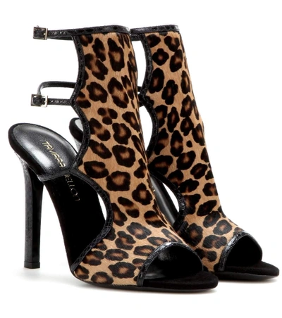 Shop Tamara Mellon Trouble Maker Calf-hair Sandals In Leopard