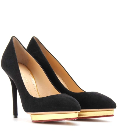 Charlotte Olympia Debbie Suede Platform Pumps In Llack