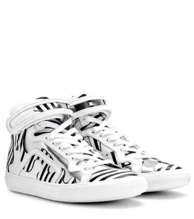 Shop Pierre Hardy Mytheresa.com Exclusive Printed Leather High-top Sneakers In White