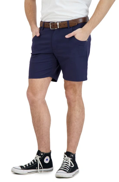 Shop Levinas Everyday Stretch Chino Shorts In Navy