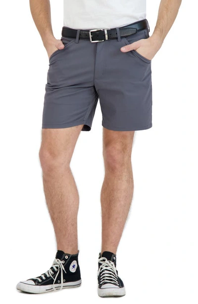 Shop Levinas Everyday Stretch Chino Shorts In Grey