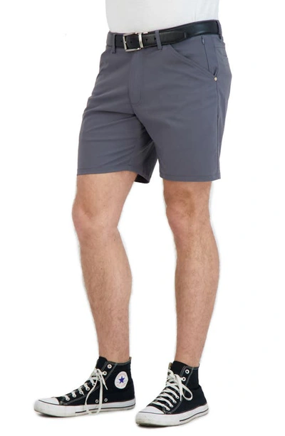 Shop Levinas Everyday Stretch Chino Shorts In Grey