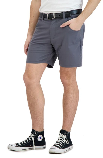 Shop Levinas Everyday Stretch Chino Shorts In Grey