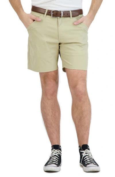 Shop Levinas Everyday Stretch Chino Shorts In Khaki