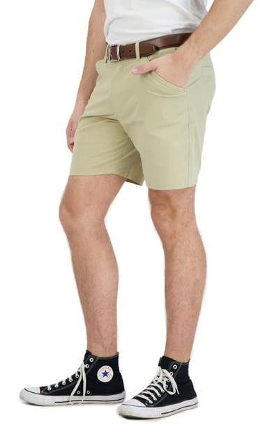 Shop Levinas Everyday Stretch Chino Shorts In Khaki