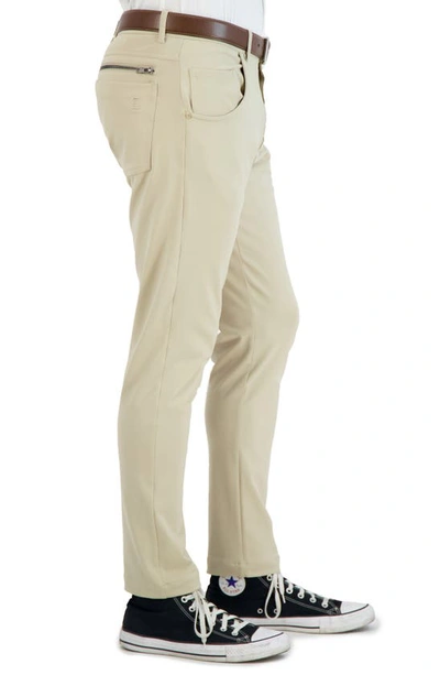 Shop Levinas All Day Everyday Stretch Tech Chino Pants In Khaki