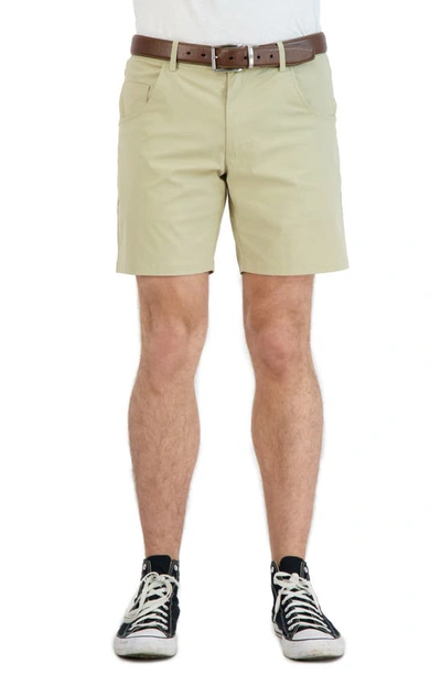 Shop Levinas Everyday Stretch Chino Shorts In Khaki