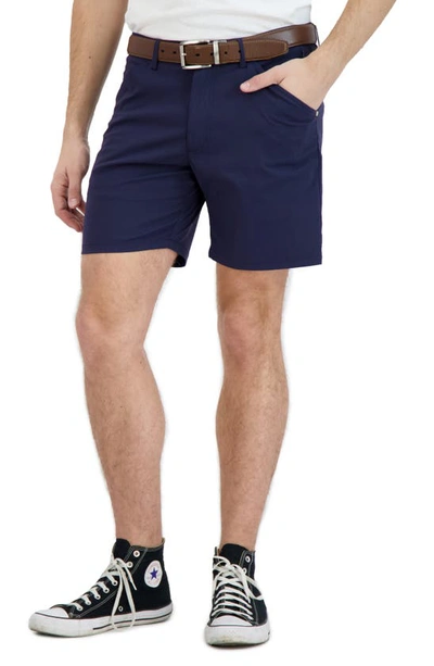 Shop Levinas Everyday Stretch Chino Shorts In Navy