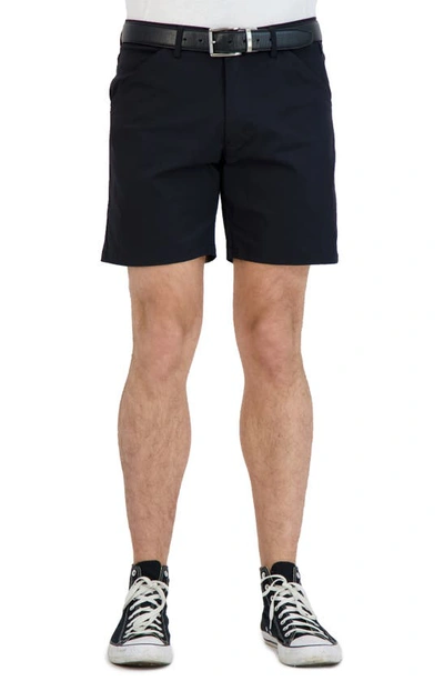 Shop Levinas Everyday Stretch Chino Shorts In Black