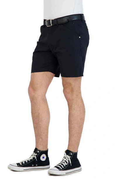 Shop Levinas Everyday Stretch Chino Shorts In Black