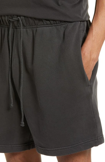 Shop Elwood Core Organic Cotton Brushed Terry Sweat Shorts In Vintage Black