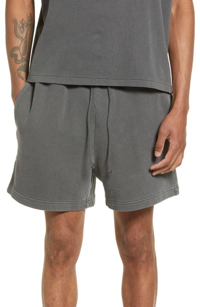 Shop Elwood Core Organic Cotton Brushed Terry Sweat Shorts In Grey