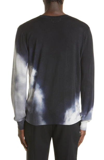 Shop Alexander Mcqueen Storm Print Wool & Silk Sweater In Ink/ Ivory