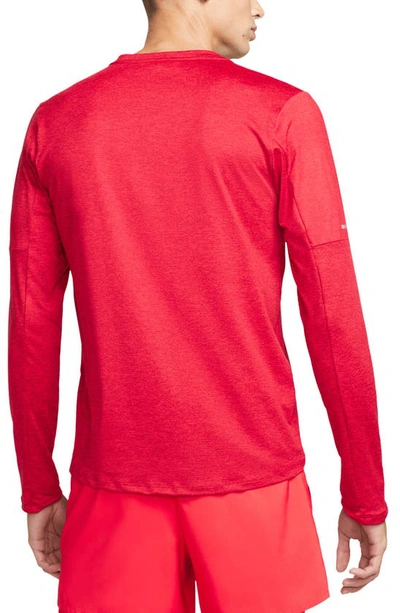 Nike Element Dri-fit Long Sleeve Running T-shirt In Sangria/ University Red