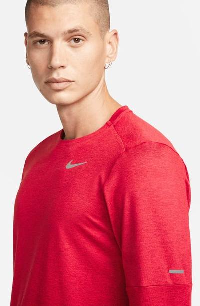 Nike Element Dri-fit Long Sleeve Running T-shirt In Sangria/ University Red