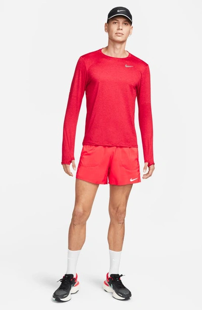 Nike Element Dri-fit Long Sleeve Running T-shirt In Sangria/ University Red