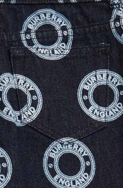 Shop Burberry Kids' Aldric Logo Jeans In Indigo Ip Pattern