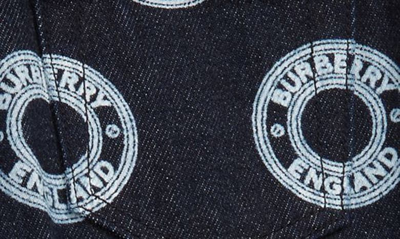 Shop Burberry Kids' Aldric Logo Jeans In Indigo Ip Pattern