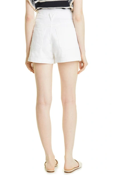 Shop Veronica Beard Jaylen Pleated High Waist Shorts In White
