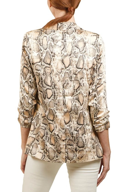 Nikki Lund Snake Print Blazer In Taupe
