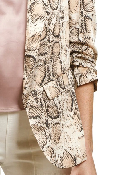 Nikki Lund Snake Print Blazer In Taupe