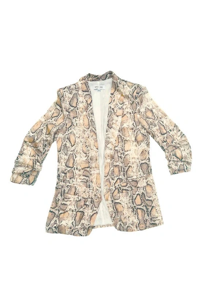 Nikki Lund Snake Print Blazer In Taupe