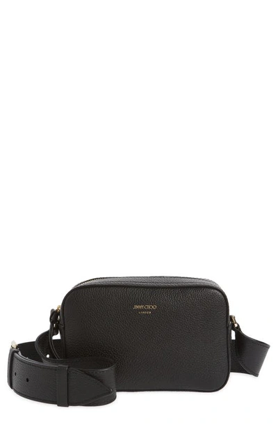 Shop Jimmy Choo Pegasi Leather Camera Bag In Black