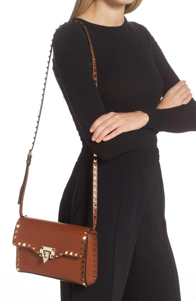 Shop Valentino Medium Rockstud Leather Shoulder Bag In Selleria