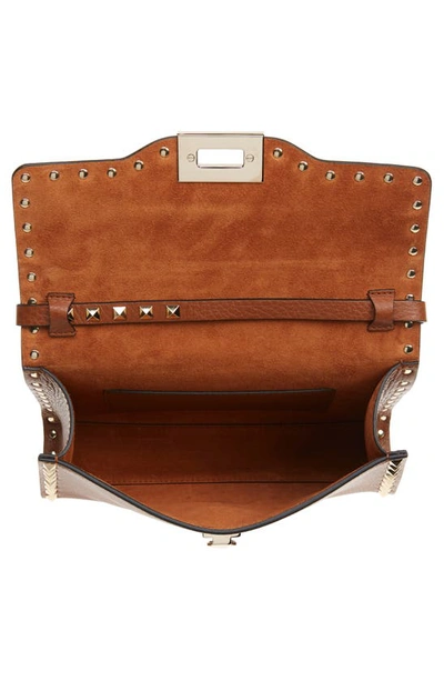 Shop Valentino Medium Rockstud Leather Shoulder Bag In Selleria