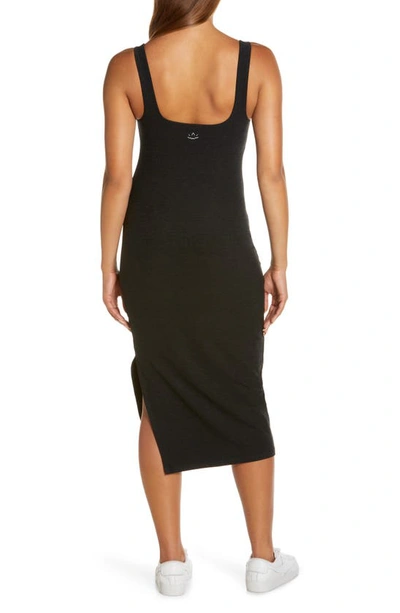 Beyond Yoga Womens Side Slit Polyester Midi Dress In Darkest Night