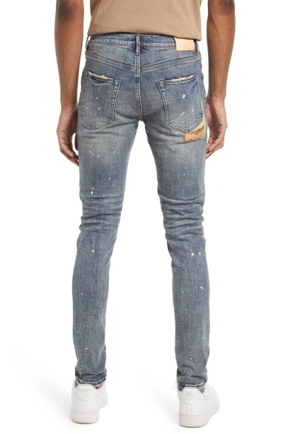 Purple Brand Camouflage Patch Destroyed Slim Jeans In Camo Patched Indigo