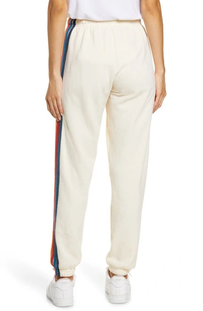 Shop Aviator Nation Stripe Sweatpants In Vintage White