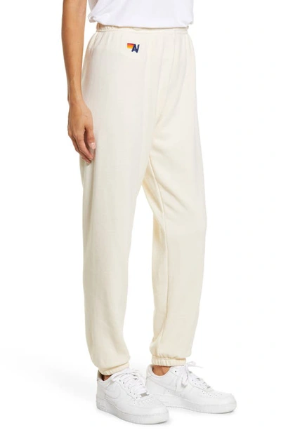 Shop Aviator Nation Stripe Sweatpants In Vintage White