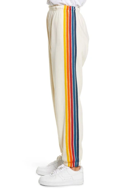 Aviator Nation 4 Stripe Sweatpants In Vintage White