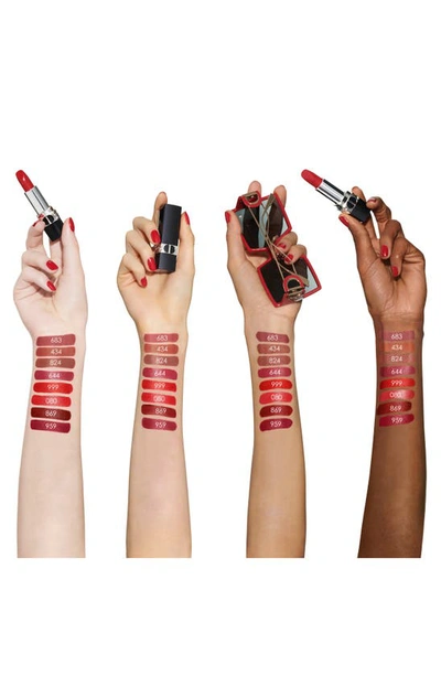 Shop Dior Rouge  Lipstick Refill In 999 / Satin