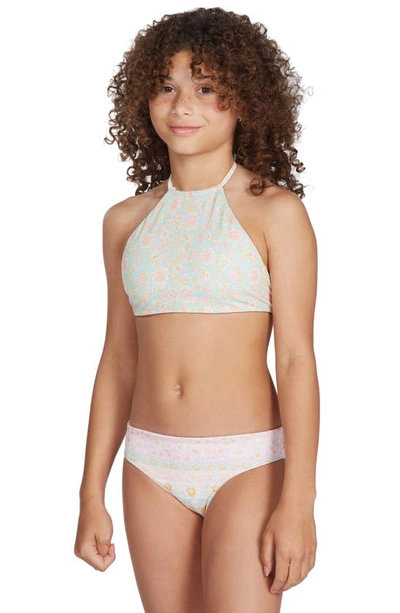 Shop Billabong Kids' Layered With Love Reversible Two-piece Swimsuit In Multi
