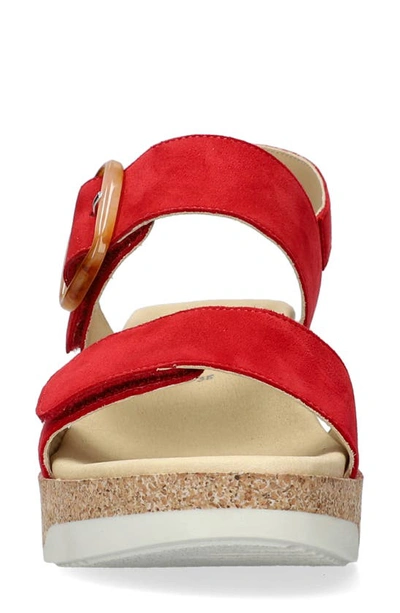 Shop Mephisto Giulia Wedge Sandal In Scarlet