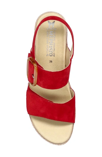 Shop Mephisto Giulia Wedge Sandal In Scarlet