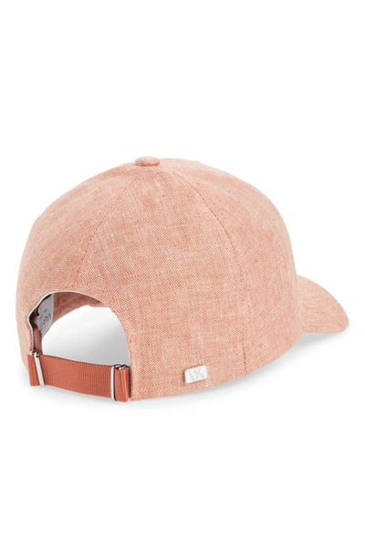 Shop Varsity Headwear Linen Baseball Cap In Pale Rust Linen