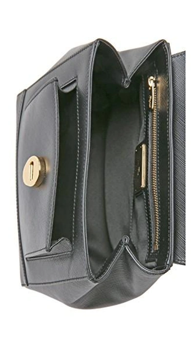 Shop Ferragamo Carrie Small Satchel In Black