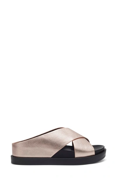 Shop Aerosoles Brianna Platform Slide Sandal In Rose Gold Leather