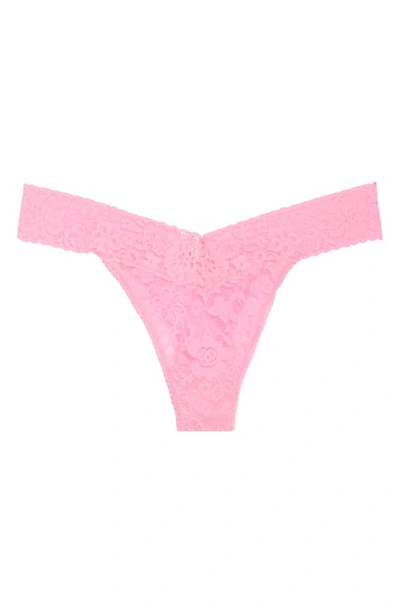 Shop Hanky Panky Daily Lace Original Rise Thong In Glo Pink